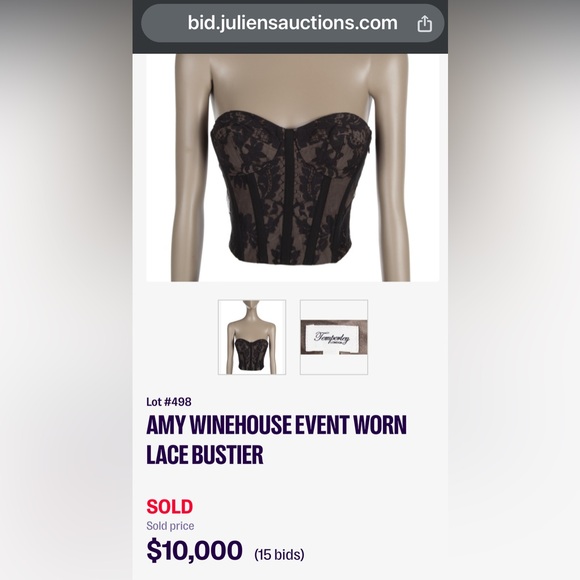TEMPERLEY LONDON “Amy Winehouse” Black Lace & Mushroom Silk Corset Bustier US 4 - Picture 3 of 16